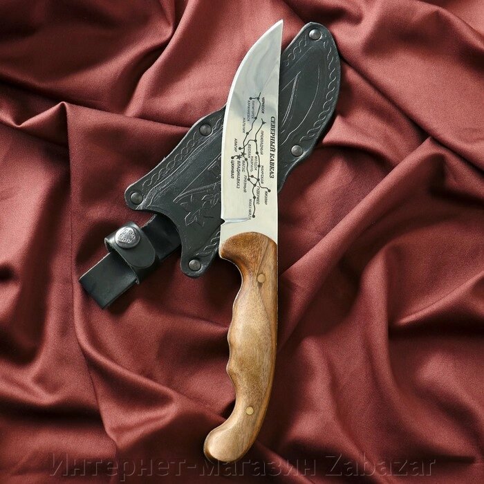 Нож кавказский, туристический "Печенег" с ножнами, сталь - 40х13, вощеный орех, 14 см от компании Интернет-магазин Zabazar - фото 1