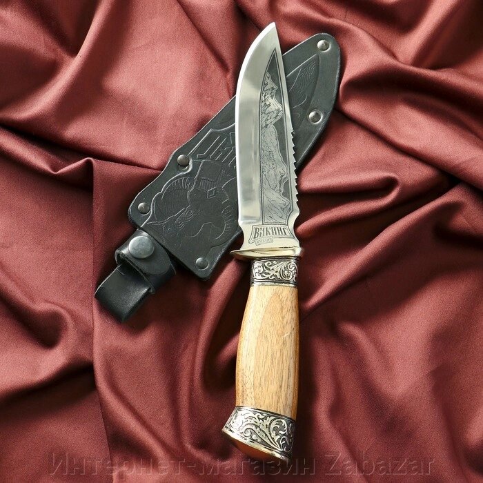 Нож кавказский, туристический "Викинг" с ножнами, гардой, сталь - 40х13, 14.5 см от компании Интернет-магазин Zabazar - фото 1