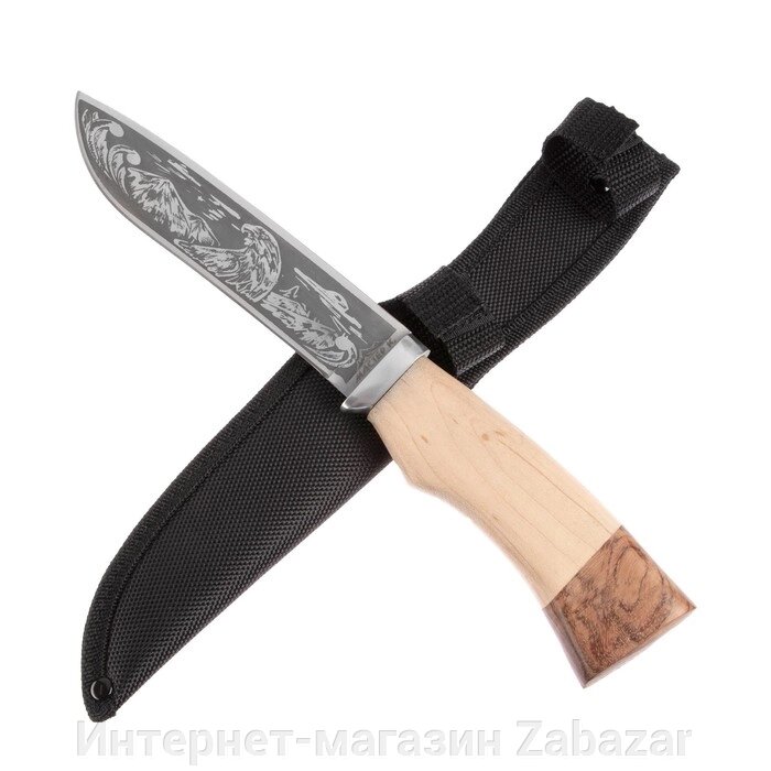Нож охотничий "Фроди", в чехле, 28 см, рукоять деревянная, бежевая с венге от компании Интернет-магазин Zabazar - фото 1