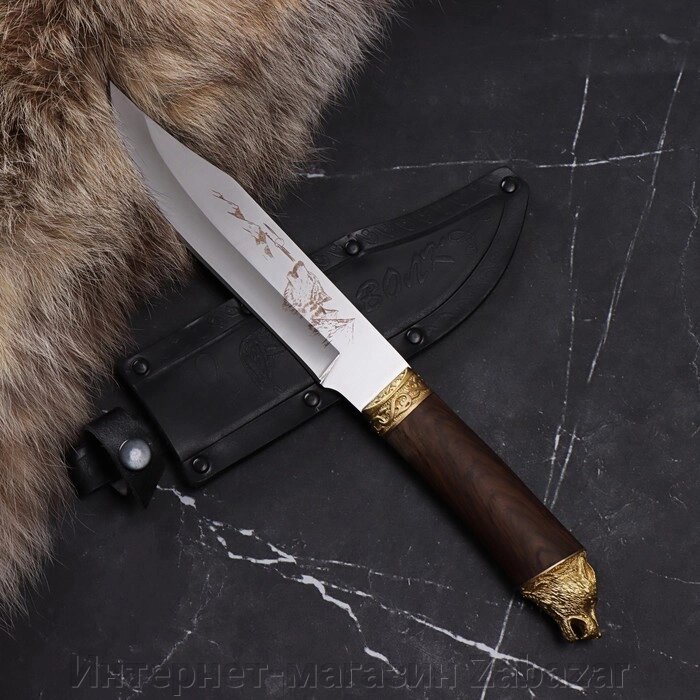 Нож разделочный, кавказский "Волк" сталь - 65Х13, рукоять - орех от компании Интернет-магазин Zabazar - фото 1