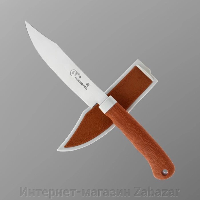 Нож туристический, в ножнах, лезвие 11,5 см, рукоять под дерево от компании Интернет-магазин Zabazar - фото 1