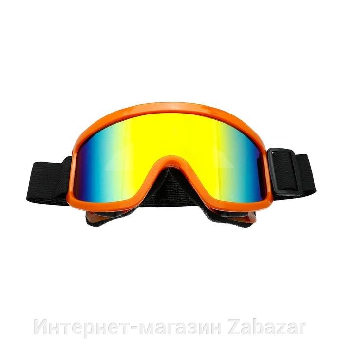 Очки-маска для езды на мототехнике, стекло хамелеон, цвет оранжевый от компании Интернет-магазин Zabazar - фото 1