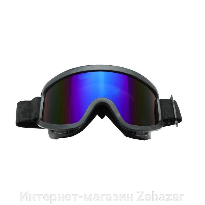Очки-маска для езды на мототехнике, стекло синее, цвет черный от компании Интернет-магазин Zabazar - фото 1