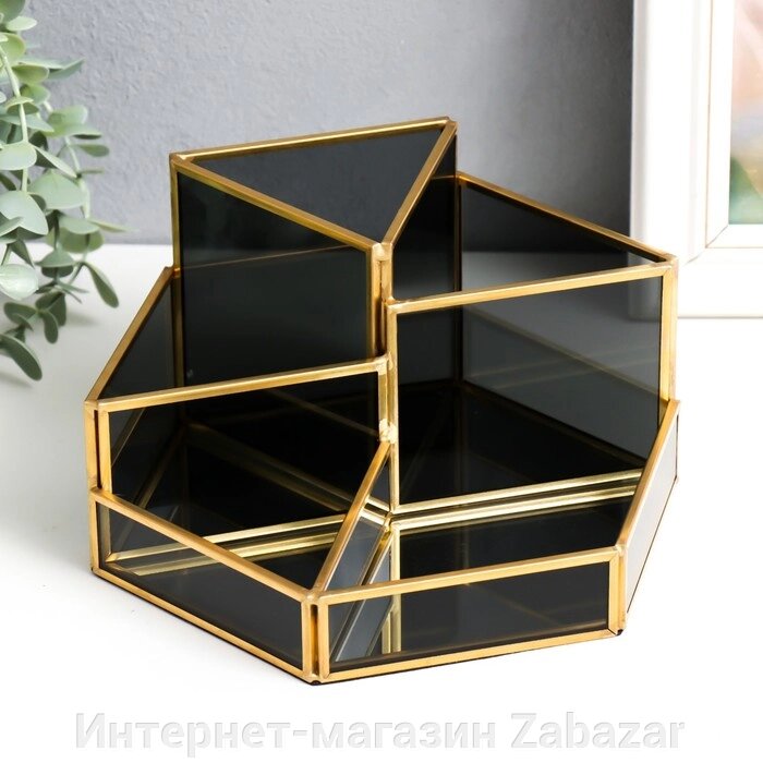 Органайзер стекло для мелочей "Шестигранник" 10х17х20 см от компании Интернет-магазин Zabazar - фото 1