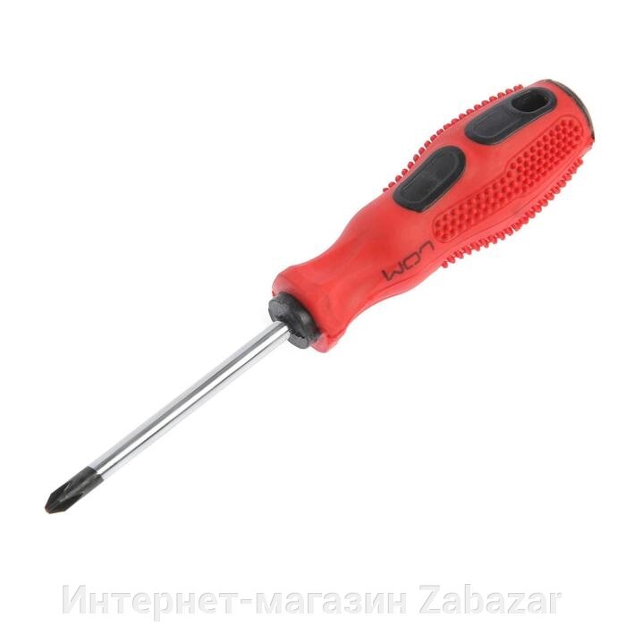 Отвертка крестовая ЛОМ, магнит, двухкомпонентная рукоятка, PH2 х 75 мм от компании Интернет-магазин Zabazar - фото 1