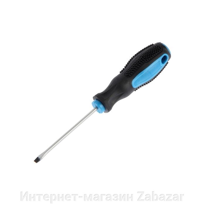 Отвертка шлицевая ТУНДРА, сатин, магнит, двухкомпонентная рукоятка, SL3 х 75 мм от компании Интернет-магазин Zabazar - фото 1