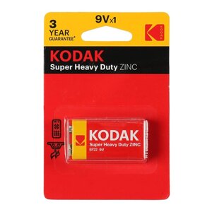 Батарейка солевая Kodak Extra Heavy Duty, 6F22-1BL, 9В, крона, блистер, 1 шт. в Минске от компании Интернет-магазин Zabazar