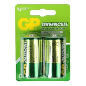 Батарейка солевая GP Greencell Extra Heavy Duty, D, R20-2BL, 1.5В, блистер, 2 шт. в Минске от компании Интернет-магазин Zabazar