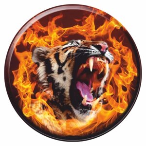 Наклейка Тигр в огне, полимер, d=50 мм в Минске от компании Интернет-магазин Zabazar