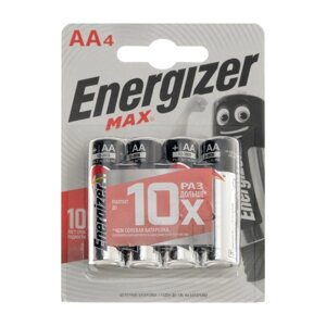 Батарейка алкалиновая Energizer Max, AA, LR6-4BL, 1.5В, блистер, 4 шт. в Минске от компании Интернет-магазин Zabazar