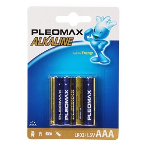 Батарейка алкалиновая Pleomax, AAA, LR03-4BL, 1.5В, блистер, 4 шт. в Минске от компании Интернет-магазин Zabazar