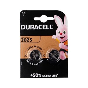 Батарейка литиевая Duracell, CR2025-2BL, 3В, блистер, 2 шт.