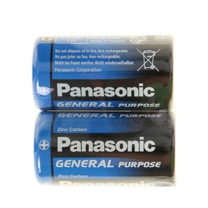 Батарейка солевая Panasonic General Purpose, C, R14-2S, 1.5В, спайка, 2 шт. в Минске от компании Интернет-магазин Zabazar