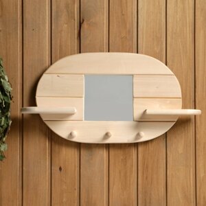 Зеркало "Овал", 3 крючка, сосна, натуральный, 542910 см в Минске от компании Интернет-магазин Zabazar