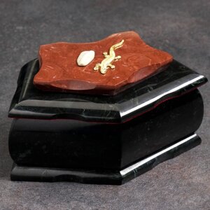 Ларец "Пятигранный" 16х9х8 см, натуральный камень, змеевик в Минске от компании Интернет-магазин Zabazar