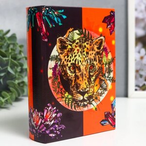 Шкатулка-книга дерево кожзам "Леопард и кристаллы" 18х13х4 см в Минске от компании Интернет-магазин Zabazar