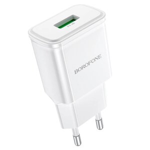Сетевое зарядное устройство Borofone BA59A, USB, QC3.0, 3 А, белое