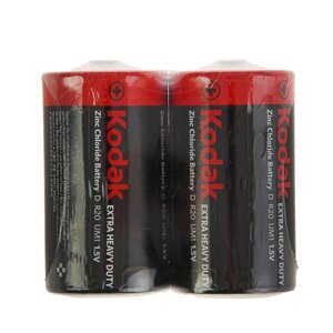 Батарейка солевая Kodak Extra Heavy Duty, D, R20-2S, 1.5В, спайка, 2 шт. в Минске от компании Интернет-магазин Zabazar