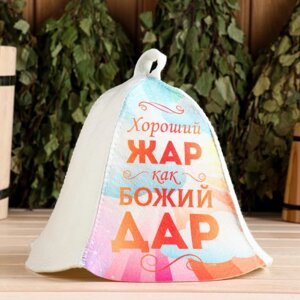 Шапка для бани "Хороший пар как божий дар" в Минске от компании Интернет-магазин Zabazar