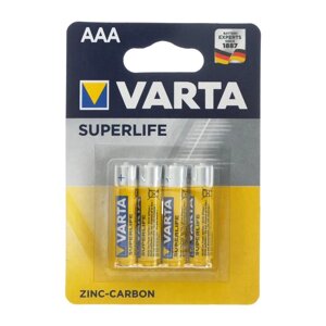 Батарейка солевая Varta SuperLife, AAA, R03-4BL, 1.5В, блистер, 4 шт. в Минске от компании Интернет-магазин Zabazar
