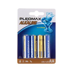 Батарейка алкалиновая Pleomax, AA, LR6-4BL, 1.5В, блистер, 4 шт. в Минске от компании Интернет-магазин Zabazar