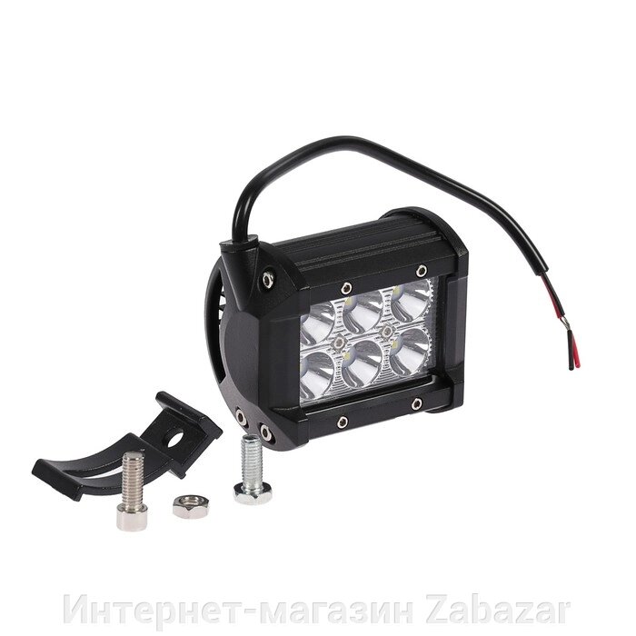 Противотуманная фара 6 LED, IP67, 18 Вт, 6000 К, 12-24 В, направленный свет от компании Интернет-магазин Zabazar - фото 1