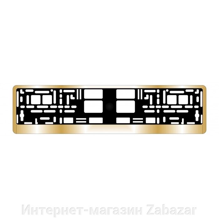 Рамка для автомобильного номера AVS RN-13 хром, золото от компании Интернет-магазин Zabazar - фото 1