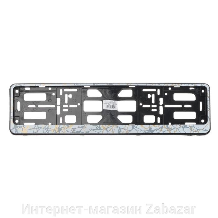 Рамка для автомобильного номера, книжка, черная, цвет белый с золотом от компании Интернет-магазин Zabazar - фото 1