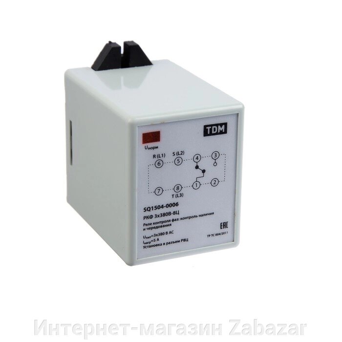 Реле контроля фаз цокольное TDM РКФ, 3х380 В, 8 Ц, SQ1504-0006 от компании Интернет-магазин Zabazar - фото 1