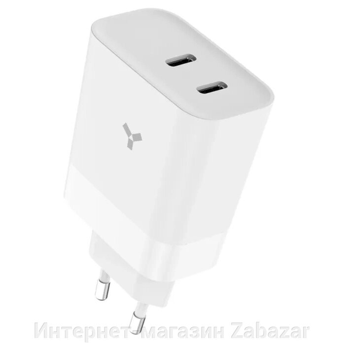 Сетевое зарядное устройство Accesstyle Agate 40W2C, USB-C, 3А, 40Вт, быстрая зарядка, белое от компании Интернет-магазин Zabazar - фото 1