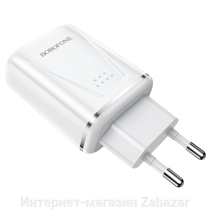 Сетевое зарядное устройство Borofone BA54A, 2xUSB, QC3.0, 3 А, белое от компании Интернет-магазин Zabazar - фото 1