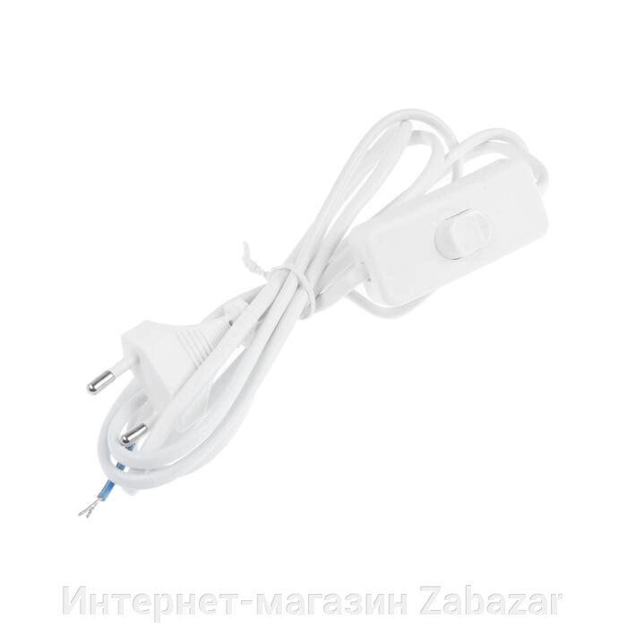 Сетевой шнур REXANT, с выключателем, 1.8 м, 2х0.75 мм2, белый от компании Интернет-магазин Zabazar - фото 1