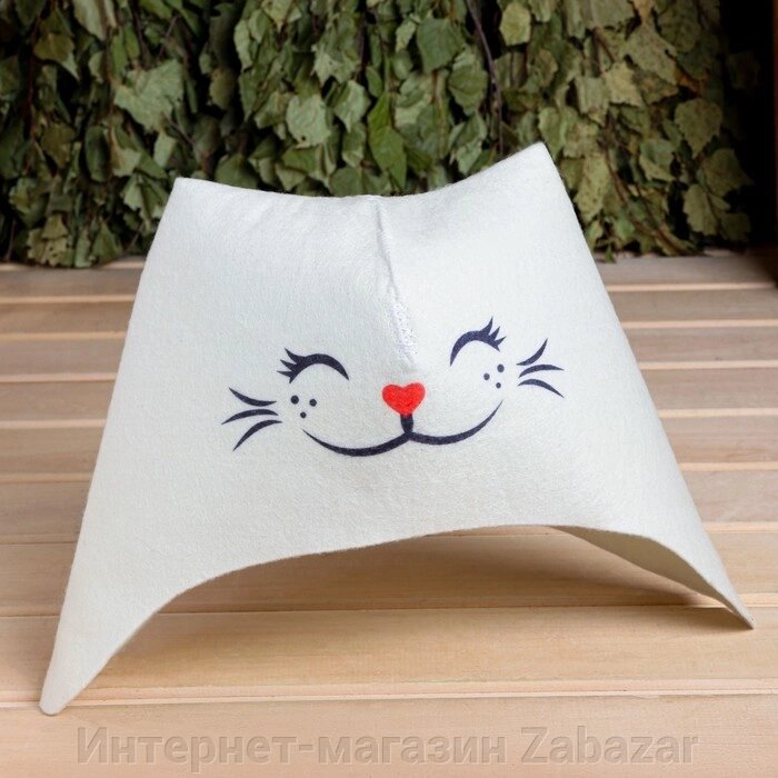 Шапка для бани "Кошка" от компании Интернет-магазин Zabazar - фото 1