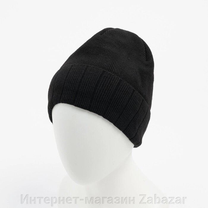 Шапка мужская с флисовым подкладом, цвет чёрный МИКС, размер 56-58 от компании Интернет-магазин Zabazar - фото 1
