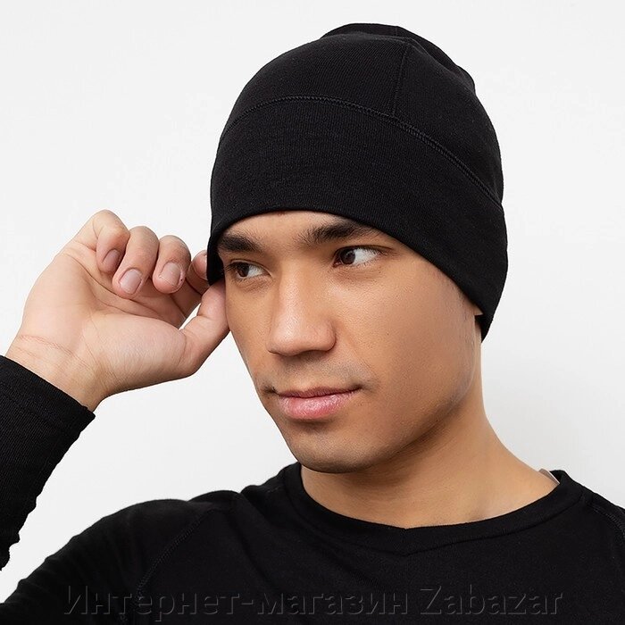 Шапка мужская «ТЕРМО», цвет чёрный, размер 55 от компании Интернет-магазин Zabazar - фото 1