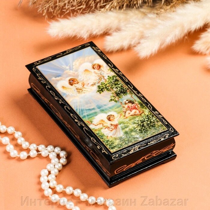 Шкатулка - купюрница «Игривые ангелочки», 8,517 см, лаковая миниатюра от компании Интернет-магазин Zabazar - фото 1