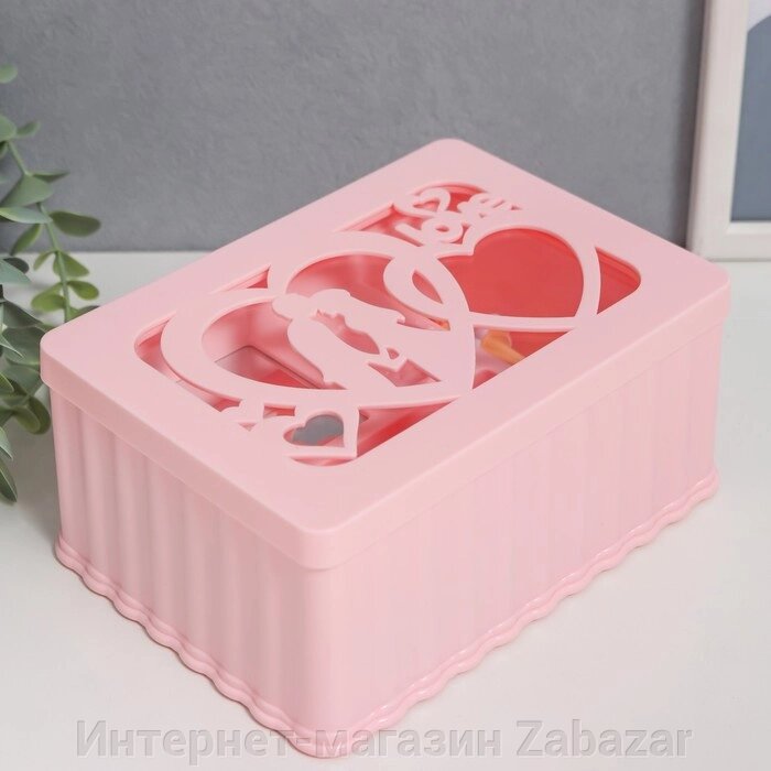 Шкатулка музыкальная механическая "Влюблённые" розовая 12,5х17,5х8 см от компании Интернет-магазин Zabazar - фото 1