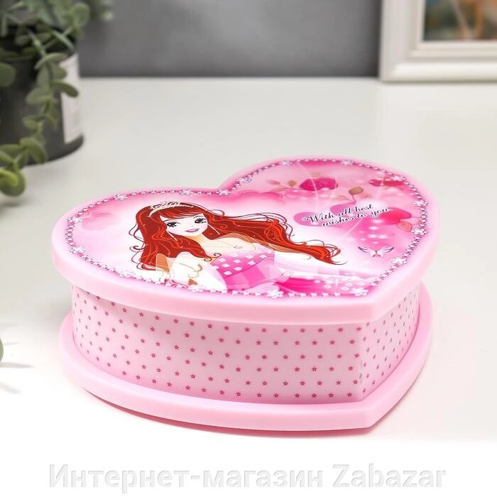 Шкатулка музыкальная розовая с Принцессой 19х16х6 см от компании Интернет-магазин Zabazar - фото 1