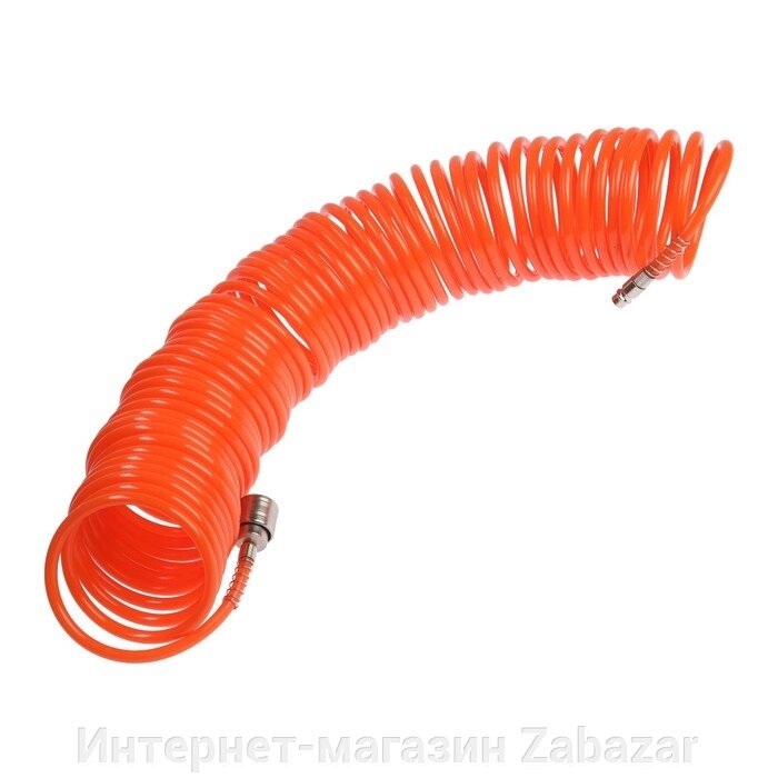 Шланг спиральный с быстросъемным соединением СЕРВИС КЛЮЧ, 70607, 1/4М, 15 м от компании Интернет-магазин Zabazar - фото 1