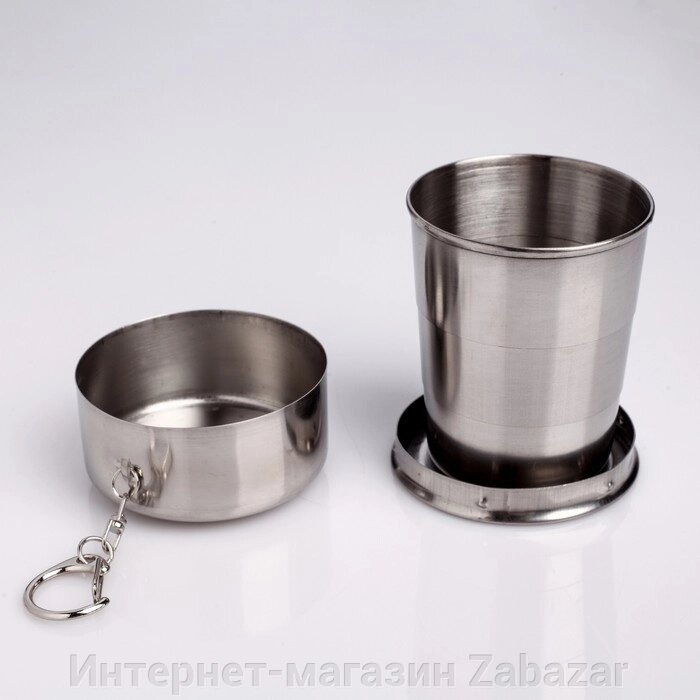 Складной стакан с карабином, 150 мл, d-6.5 см от компании Интернет-магазин Zabazar - фото 1