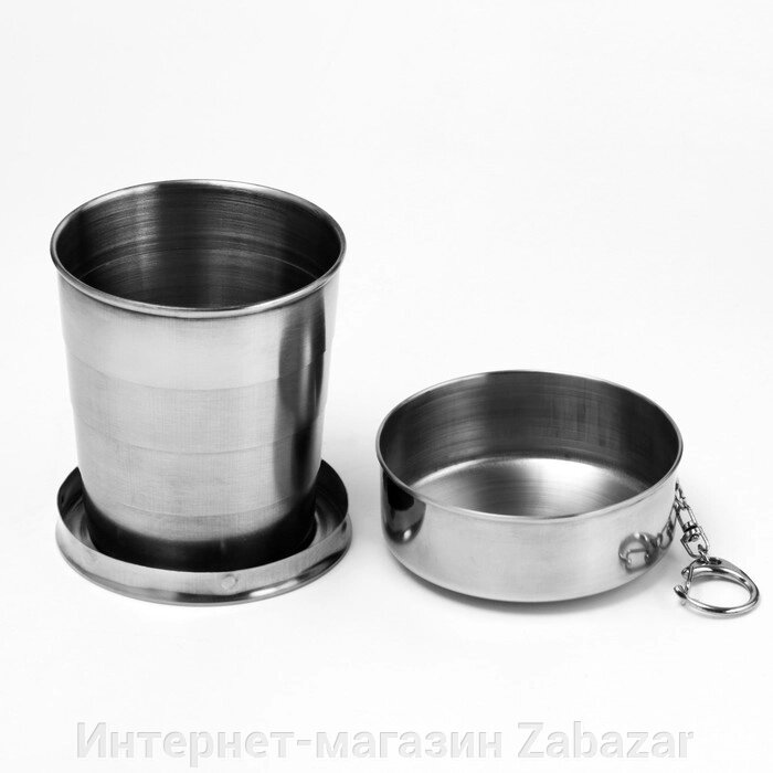 Складной стакан с карабином, 250 мл, d-6 см от компании Интернет-магазин Zabazar - фото 1