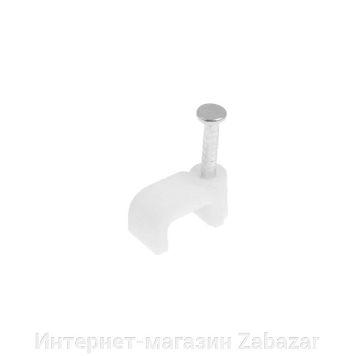 Скоба крепежная прямая ТУНДРА krep, 7 мм, в комплекте с гвоздем, в упаковке 50 шт. от компании Интернет-магазин Zabazar - фото 1