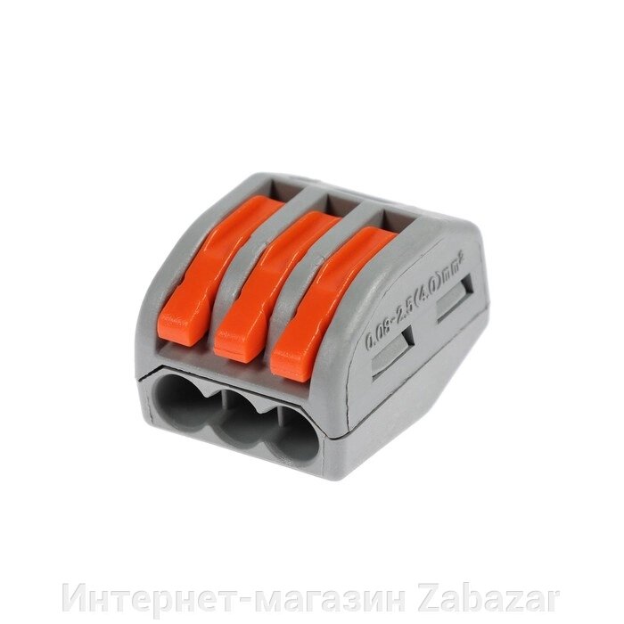 Строительно-монтажная клемма, СК-329, 32А, 0,08-2,5 мм2, 3 отв.,с рычажком, набор 10 шт от компании Интернет-магазин Zabazar - фото 1