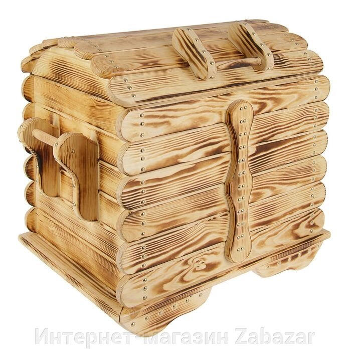 Сундук Разбойник фигурный, натуральная сосна (обожжённый, лакированный) от компании Интернет-магазин Zabazar - фото 1