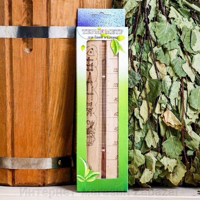 Термометр для бани и сауны ТСС-4 "ЭкоСауна" (t 0 + 140 С) в картонной коробке от компании Интернет-магазин Zabazar - фото 1