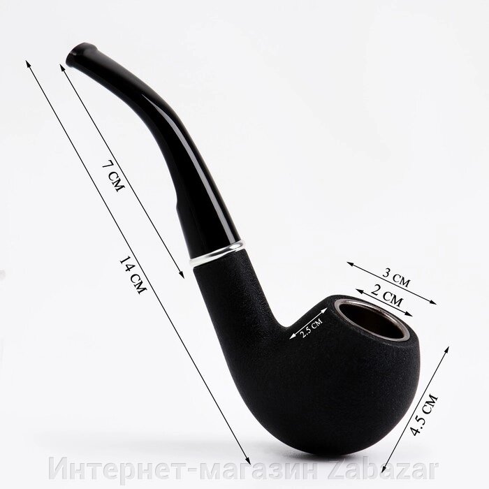 Трубка курительная "Командор", классическая, раструб чёрный резной, 14 см от компании Интернет-магазин Zabazar - фото 1
