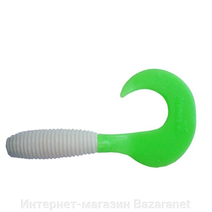 Твистер Helios Credo White & Green, 8.5 см, 7 шт. (HS-11-016) от компании Интернет-магазин Zabazar - фото 1