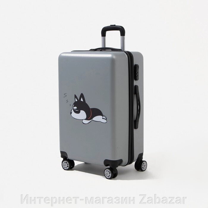 УЦЕНКА Чемодан средний 24", кодовый замок, цвет серый от компании Интернет-магазин Zabazar - фото 1