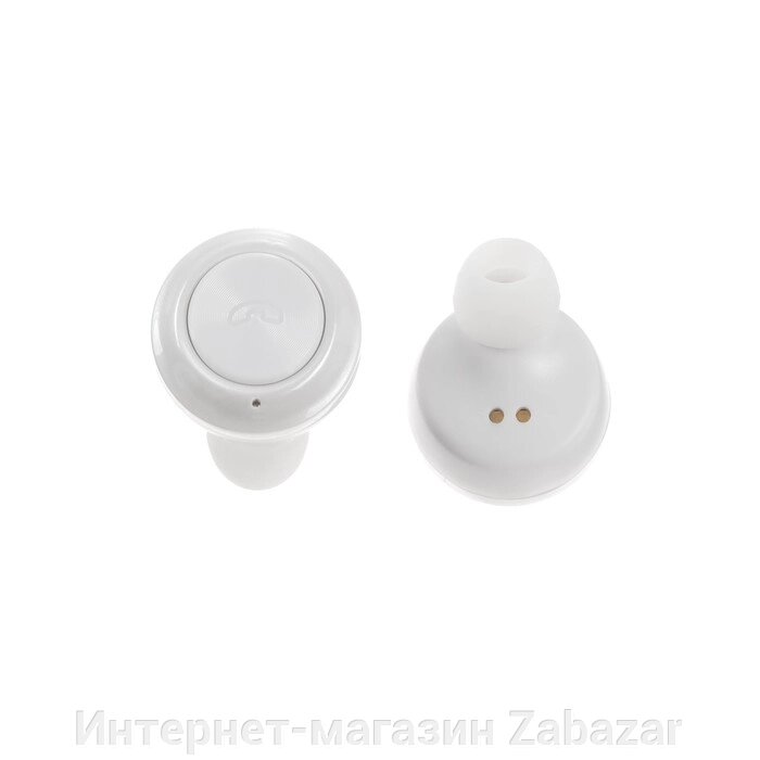 УЦЕНКА Наушники беспроводные LuazON VBT 1.21, вакуумные, Bluetooth 5.0, 300 мАч бокс, белые от компании Интернет-магазин Zabazar - фото 1