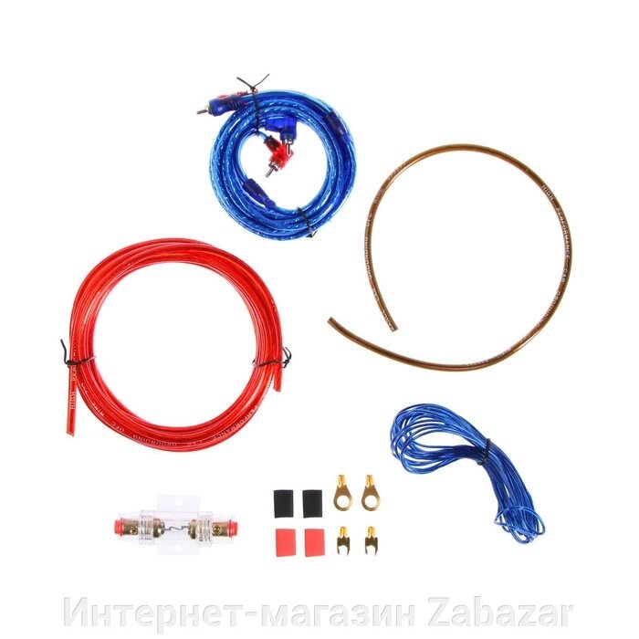 Установочный комплект проводов 8GA, 1500 Вт, 4 предмета от компании Интернет-магазин Zabazar - фото 1